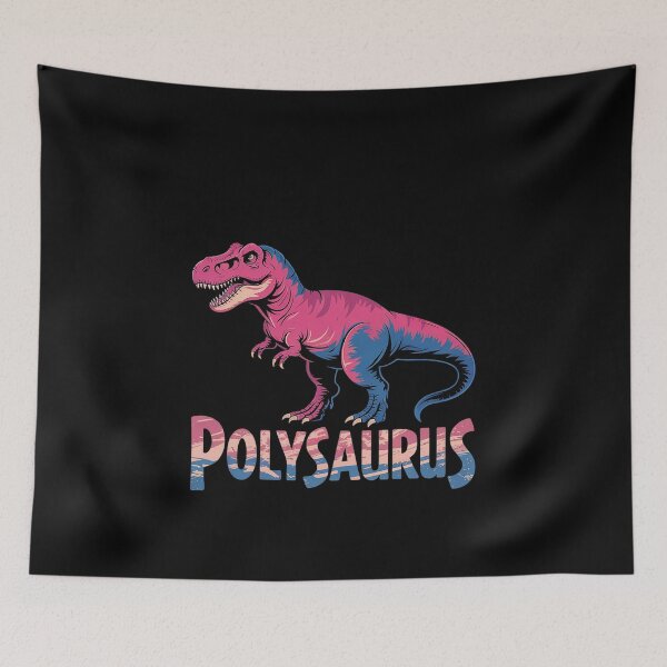 Item preview, Polysaurus Bi Bisexual Pride Flag Polyamory Dinosaur T Rex  designed and sold by MonsterBuddiess.