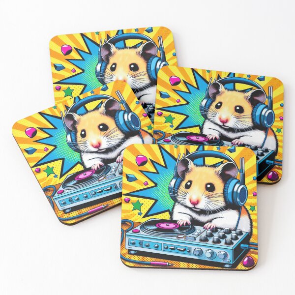 Item preview, Cute hamster listening to electronic music designed and sold by Dogandesighn.