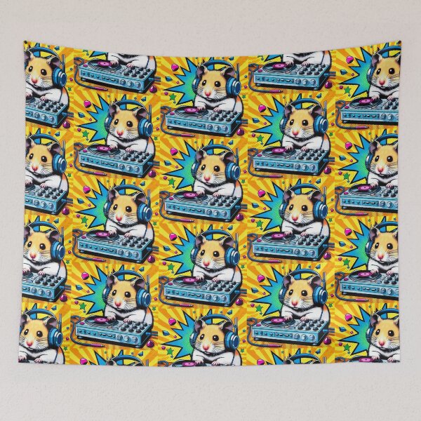 Item preview, Cute hamster listening to electronic music designed and sold by Dogandesighn.