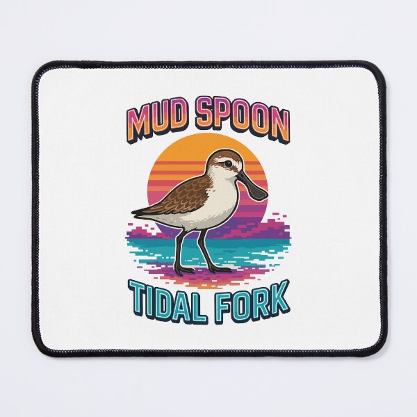 Item preview, Spoon-billed Sandpiper Retro Sunset Art – Endangered Shorebird Design designed and sold by WildlifeInc.