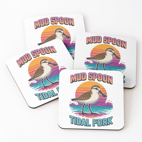 Item preview, Spoon-billed Sandpiper Retro Sunset Art – Endangered Shorebird Design designed and sold by WildlifeInc.