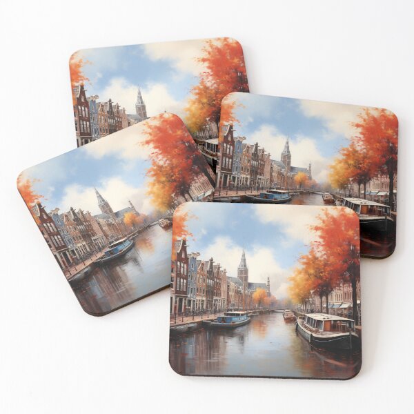 Item preview, Beautiful cityscape inspired by Amsterdam, serene and stunning, in the Netherlands designed and sold by Orianah.