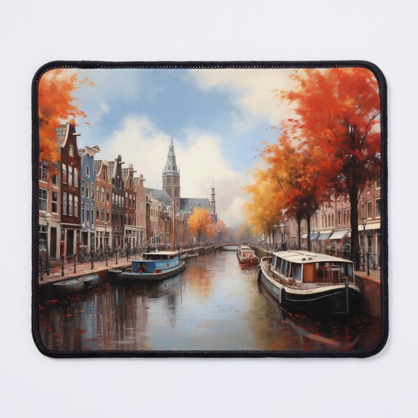 Item preview, Beautiful cityscape inspired by Amsterdam, serene and stunning, in the Netherlands designed and sold by Orianah.