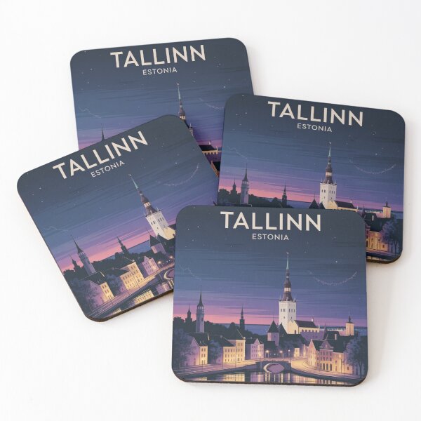 Item preview, Tallinn Estonia Night Lights Skyline Poster designed and sold by Timeless Design.