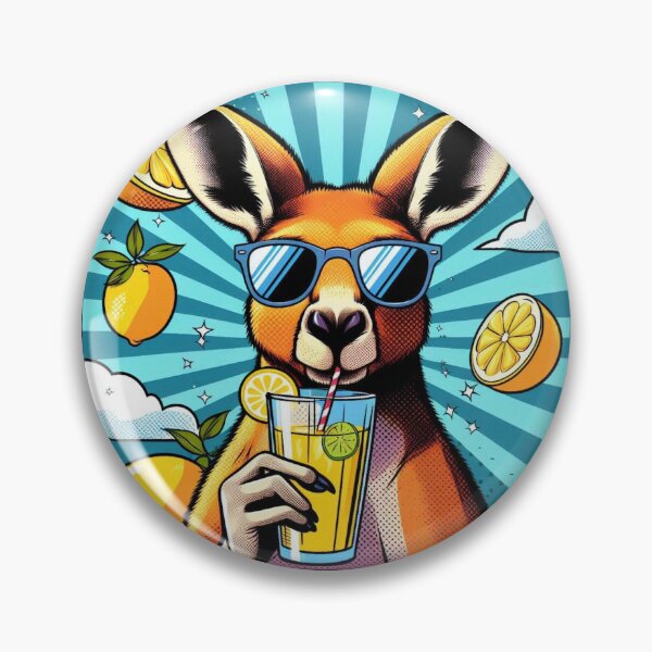 Item preview, Cute kangaroo drinking lemonade designed and sold by Dogandesighn.