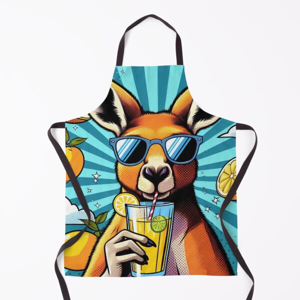 Item preview, Cute kangaroo drinking lemonade designed and sold by Dogandesighn.