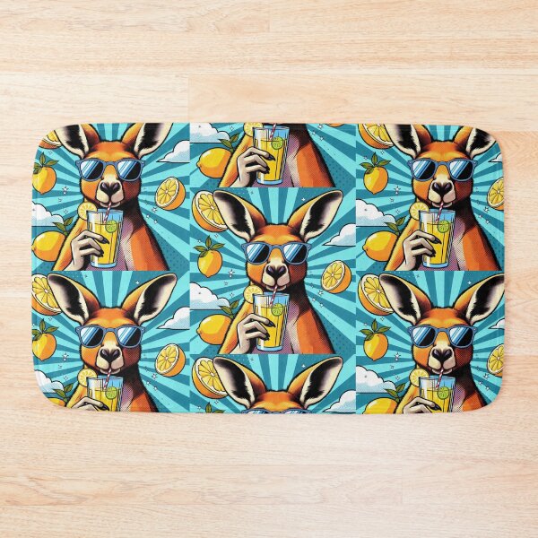 Item preview, Cute kangaroo drinking lemonade designed and sold by Dogandesighn.