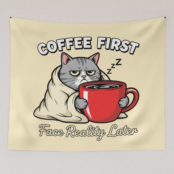 Item preview, Coffee Before Reality designed and sold by xmoudx.