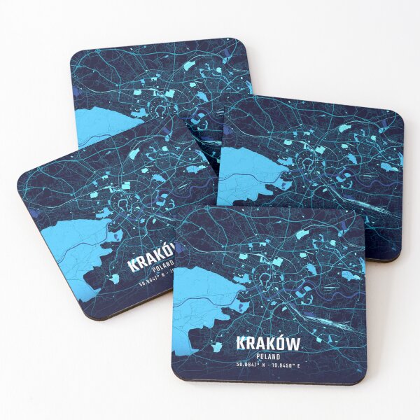 Item preview, Kraków Midnight City Map designed and sold by HomeLivingCo.