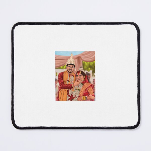 Item preview, Joyful Indian Wedding Couple | Bengali Bride and Groom Celebration Art designed and sold by TeesHearts100.