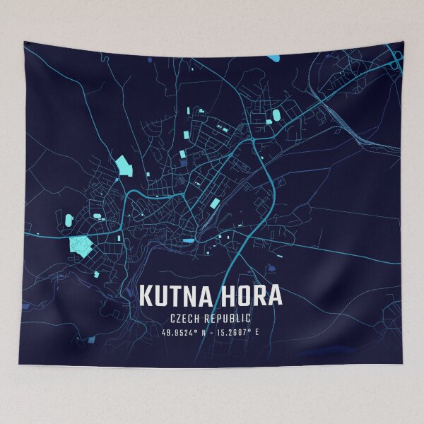 Item preview, Kutna Hora Midnight City Map designed and sold by HomeLivingCo.