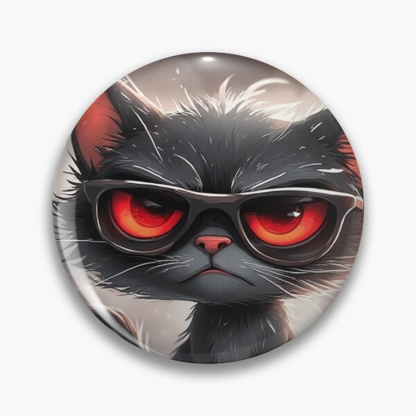 Aperçu de l'œuvre Chaton noir mignon avec des lunettes de soleil créée et vendue par YAM716.