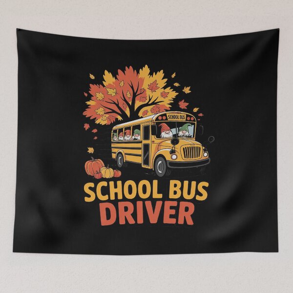 Item preview, School Bus Driver Autumn Fall  designed and sold by lilLilaBatArt.