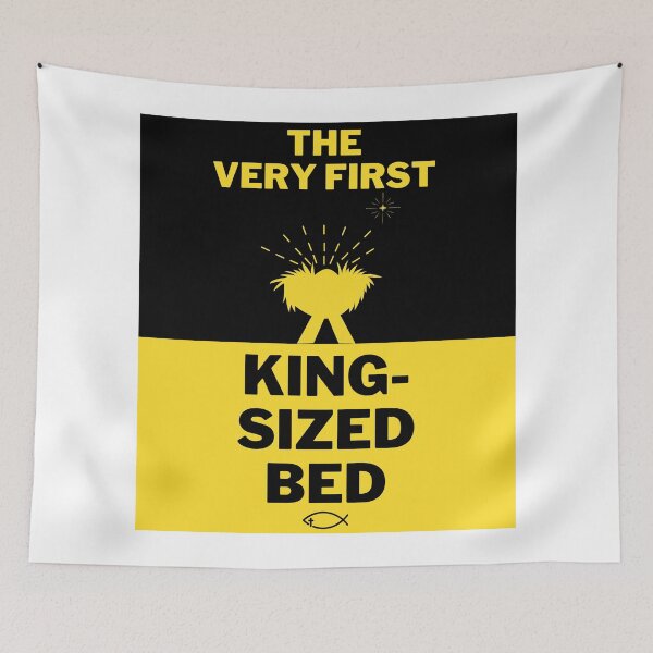 Item preview, The Very First King-sized Bed: Christmas JESUS -White Portrait  designed and sold by Holy Coast Threads (Formerly ChristianFlower).