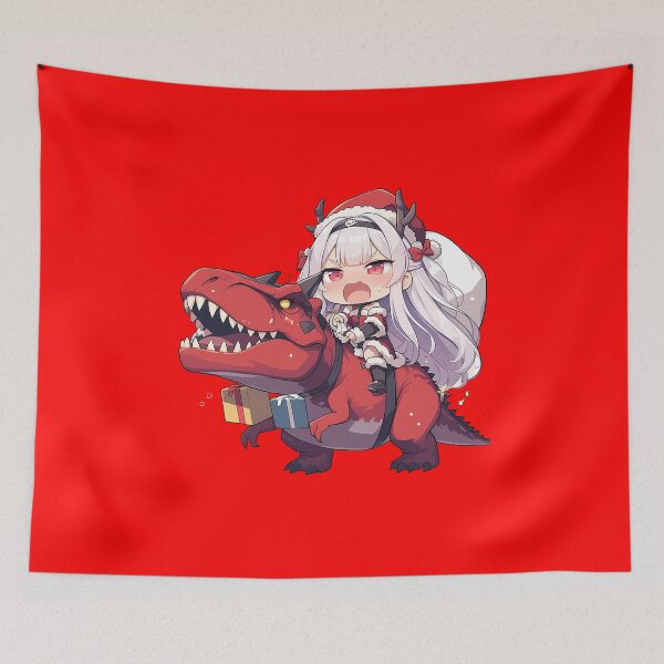 Item preview, Noshiro Azur Lane Anime Girl Riding Christmas Dinosaur T-Rex Santa Claus designed and sold by TorbenKuhano.