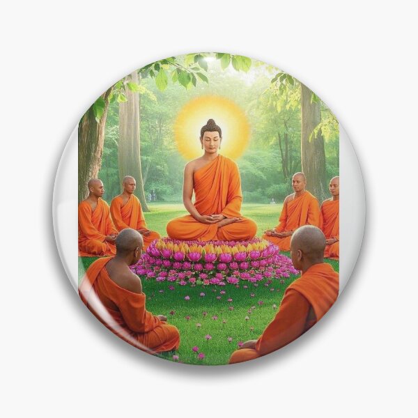 Item preview, Buddha Teaching with Monks | Peaceful Meditation Spiritual Art designed and sold by TeesHearts100.