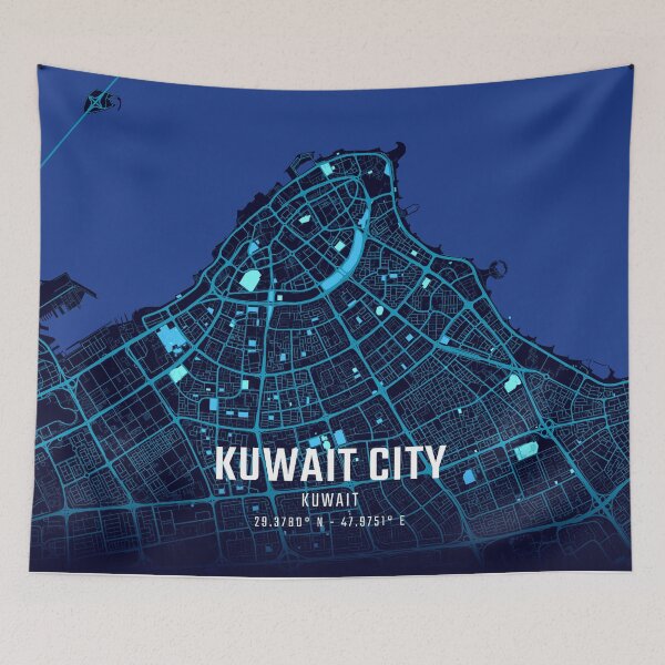 Item preview, Kuwait City Midnight City Map designed and sold by HomeLivingCo.