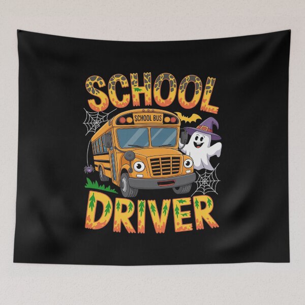 Item preview, School Bus Driver Halloween Boo Ghosts Horror Costume Family  designed and sold by lilLilaBatArt.