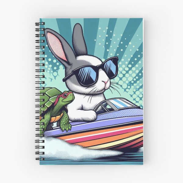 Item preview, Cute bunny and his friend turtle driving a speedboat designed and sold by Dogandesighn.