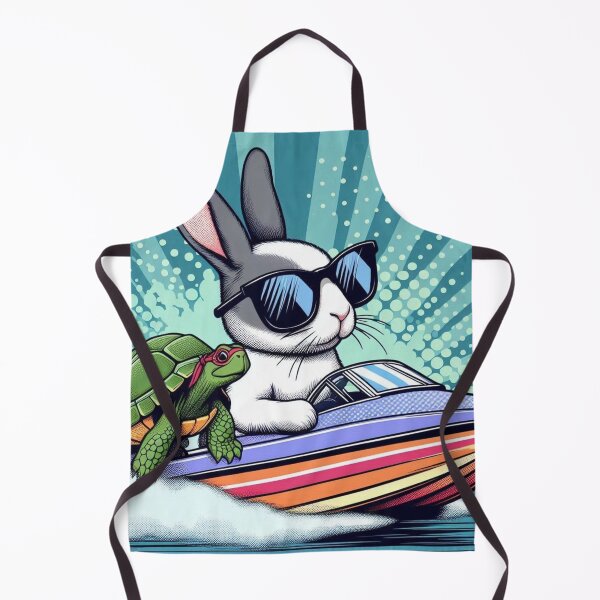 Item preview, Cute bunny and his friend turtle driving a speedboat designed and sold by Dogandesighn.