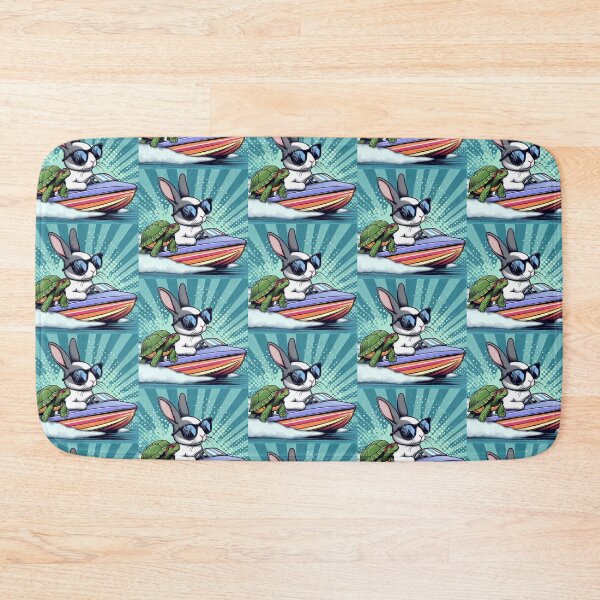 Item preview, Cute bunny and his friend turtle driving a speedboat designed and sold by Dogandesighn.
