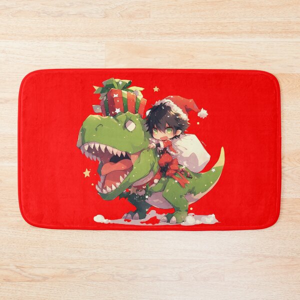 Item preview, Hyakuya Yuuichirou Seraph Of The End Anime Boy Riding Christmas Dinosaur T-Rex Santa Claus designed and sold by TorbenKuhano.