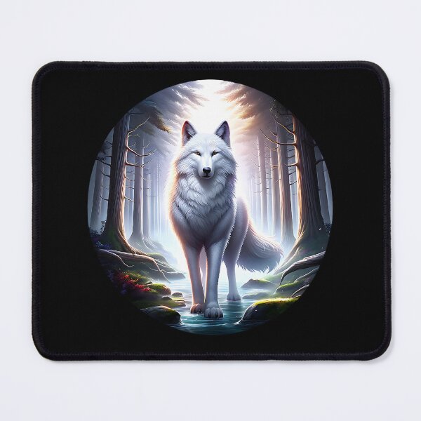 Item preview, Beautiful mystical wolf in a forest designed and sold by ReneMM.