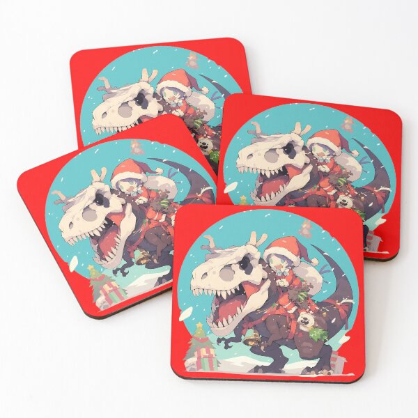 Item preview, Elias Ainsworth The Ancient Magus Bride Anime Riding Christmas Dinosaur T-Rex Santa Claus designed and sold by TorbenKuhano.