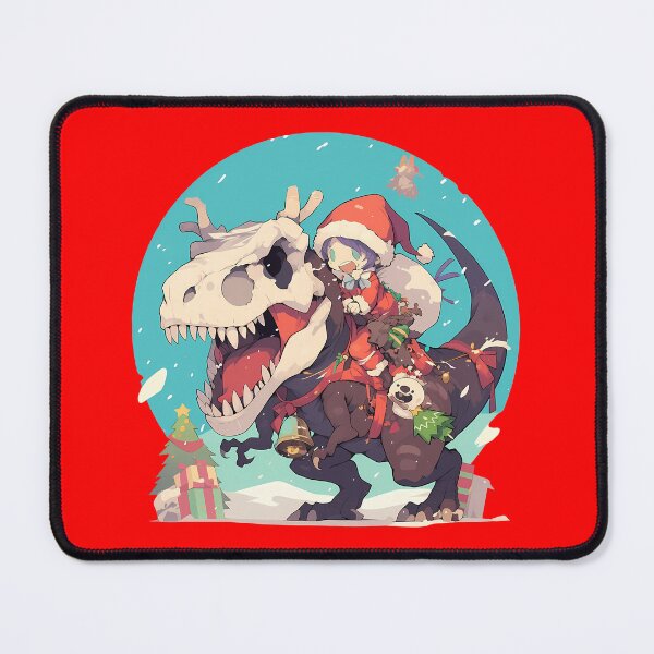 Item preview, Elias Ainsworth The Ancient Magus Bride Anime Riding Christmas Dinosaur T-Rex Santa Claus designed and sold by TorbenKuhano.