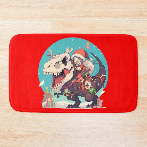 Item preview, Elias Ainsworth The Ancient Magus Bride Anime Riding Christmas Dinosaur T-Rex Santa Claus designed and sold by TorbenKuhano.