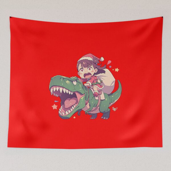 Item preview, Elias Ainsworth The Ancient Magus Bride Anime Riding Christmas Dinosaur T-Rex Santa Claus designed and sold by TorbenKuhano.