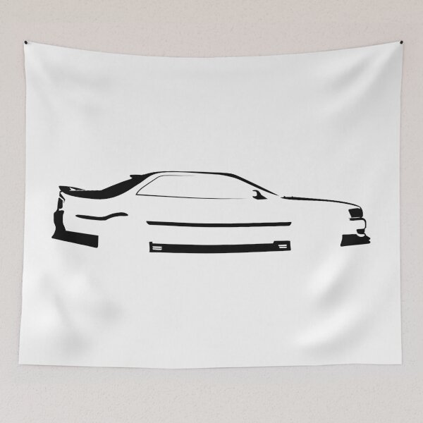 Item preview, Chaser JZX100 Tourer V Minimalist Side Profile Car Silhouette (Black) designed and sold by FearnCreative.