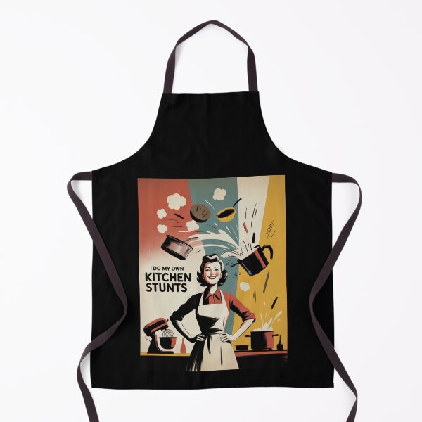 Item preview, I Do My Own Kitchen Stunts – Funny Retro Cooking Design designed and sold by Ania_BM.