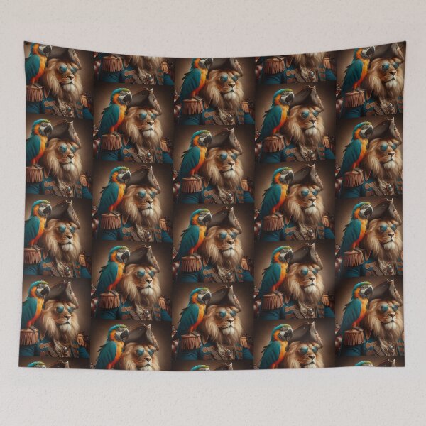 Item preview, pirate lion and parrot designed and sold by Dogandesighn.