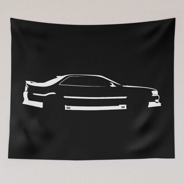 Item preview, Chaser JZX100 Tourer V Minimalist Side Profile Car Silhouette (White) designed and sold by FearnCreative.