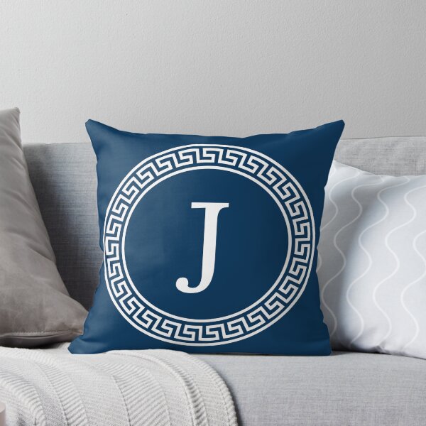 Item preview, Greek Monogram Letter J – Classic Blue Pattern designed and sold by systemagica.