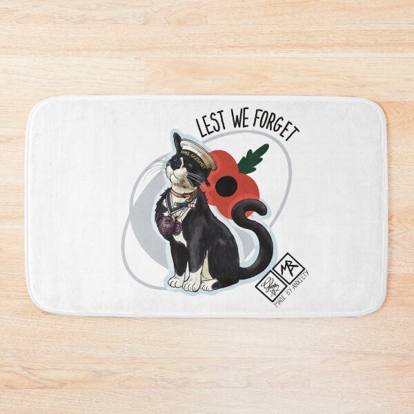 Item preview, Lest we forget: Able Seacat Simon – Dickin Medal Hero Cat Sticker (Remembrance Edition) designed and sold by Made-by-Anxiety.