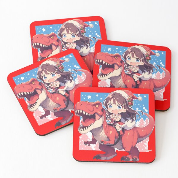 Item preview, Mai Sakurajima Bunny Girl Senpai Anime Girl Riding Christmas Dinosaur T-Rex Santa Claus designed and sold by TorbenKuhano.