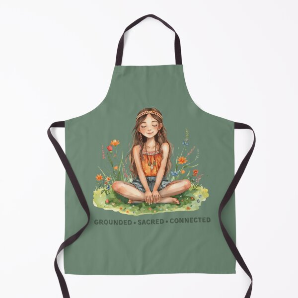 Item preview, Hippie Girl sitting in the grass, connected, grounded, sacred designed and sold by TrueFeminine.