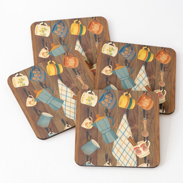 Item preview, The Coffee Wall kitchen art Illustration  designed and sold by Taika Tori Art .