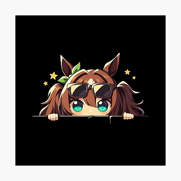 Item preview, Taiki Shuttle Uma Musume Pretty Derby Chibi Peeking Anime designed and sold by TorbenKuhano.