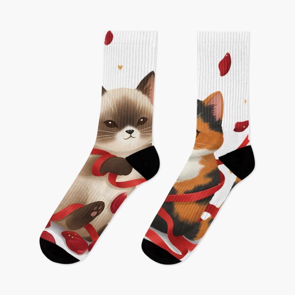 Item preview, Cute Cats Tangled in Red Heart Ribbons | Wholesome Romance designed and sold by meesub.