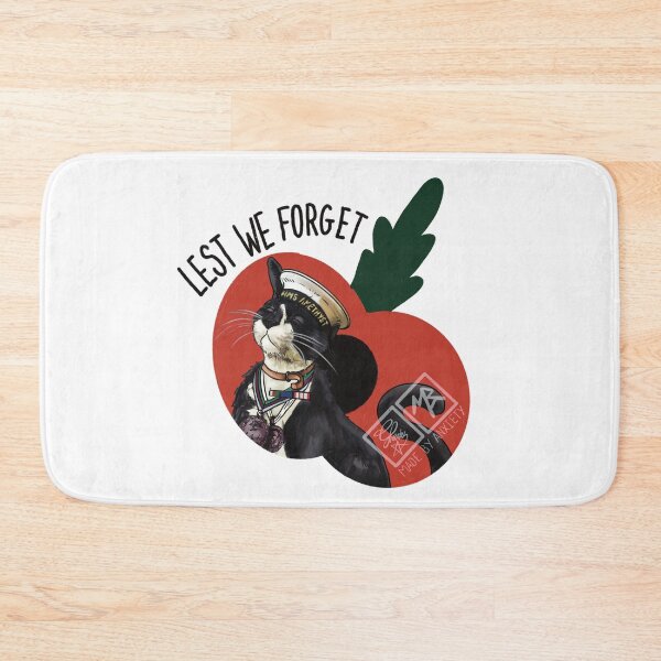 Item preview, Lest we forget: V2 Able Seacat Simon – Dickin Medal Hero Cat Sticker (Remembrance Edition) designed and sold by Made-by-Anxiety.