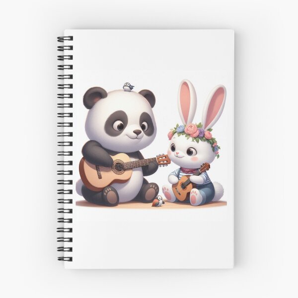 Item preview, Cute panda and bunny playing guitar designed and sold by Dogandesighn.