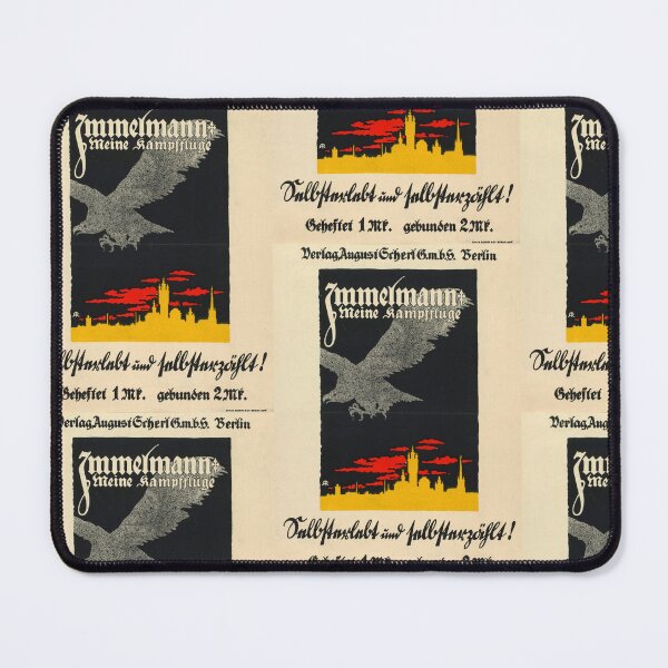 Item preview, Vintage German Poster | Max Immelmann WWI Art | Meine Kampfflüge | Eagle & Cityscape | Early 20th Century Graphic Design designed and sold by artofuniverse.