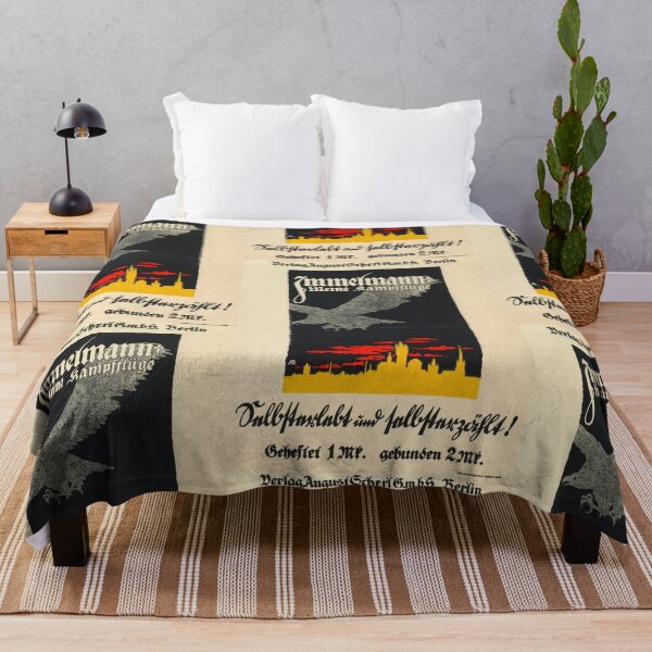 Item preview, Vintage German Poster | Max Immelmann WWI Art | Meine Kampfflüge | Eagle & Cityscape | Early 20th Century Graphic Design designed and sold by artofuniverse.
