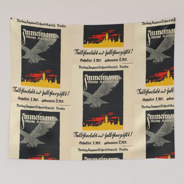 Item preview, Vintage German Poster | Max Immelmann WWI Art | Meine Kampfflüge | Eagle & Cityscape | Early 20th Century Graphic Design designed and sold by artofuniverse.