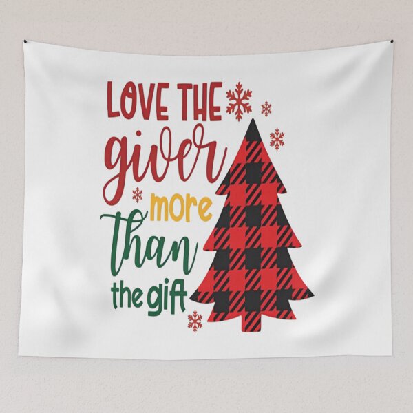 Item preview, Love The Giver More Than The Gift, Merry Christmas Santa Joyful Believe Mistletoe Blessing Friends Snow Noel Winter, Xmas designed and sold by tystock.