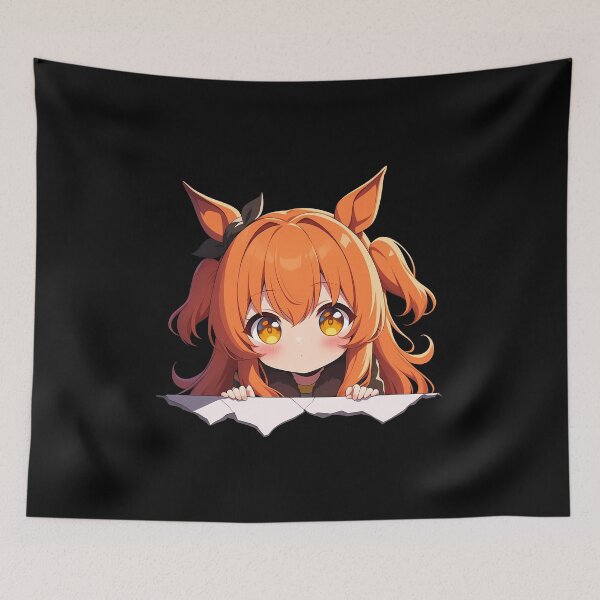 Item preview, Mayano Top Gun Uma Musume Pretty Derby Chibi Peeking Anime designed and sold by TorbenKuhano.