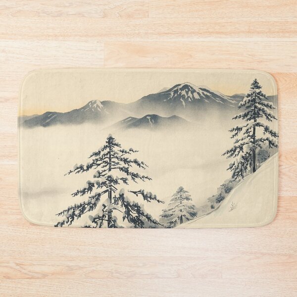 Item preview, Snow-Covered Pines – Ukiyo-e Ink Wash Landscape in Sumi-e Edo Woodblock Style designed and sold by Vandy Fullam.